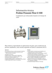 Endress+Hauser Hart Proline Prosonic Flow G 500 Información Técnica