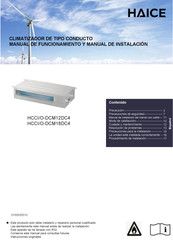 Haier HAICE HCCI/O-DCM12DC4 Manual De Funcionamiento Y Manual De Instalación