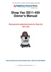 Shop-Vac SS11 Serie Manual Del Usuario