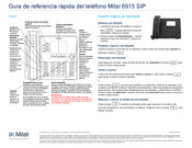 Mitel 6915 SIP Guía De Referencia Rápida