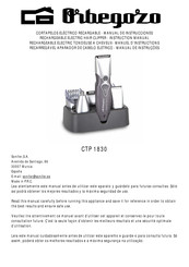 Orbegozo CTP 1830 Manual De Instrucciones