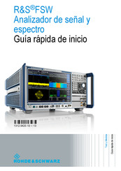 Rohde & Schwarz FSW Guía Rápida De Inicio