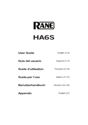 Rane HA6S Guía De Usuario