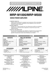 Alpine MRP-M500 Manual De Instrucciones