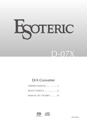 Esoteric D-07X Manual Del Usuario