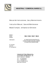 Marse MA-7 Manual De Instrucciones, Uso Y Mantenimiento