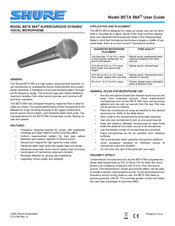 Shure BETA 58A Guia Del Usuario