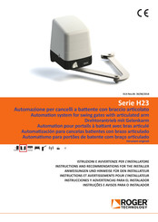 Roger Technology H23 Serie Instrucciones Y Advertencias Para El Instalador