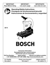 Bosch 3814 Instrucciones De Funcionamiento Y Seguridad