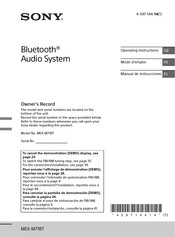 Sony MEX-M71BT Manual De Instrucciones