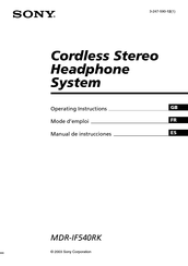 Sony MDR-IF540RK Manual De Instrucciones