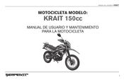 Serpento KRAIT 150cc Manual Del Usuario Y Mantenimiento