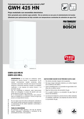 Bosch PRO TANKLESS GWH-425-HN-N Manual Del Usuario