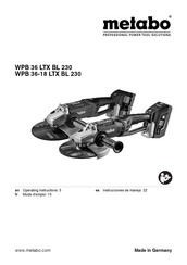 Metabo WPB 36 LTX BL 230 Instrucciones De Manejo