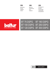 baltur BT 300 DSPG Manual De Mantenimiento, Uso E Instalación