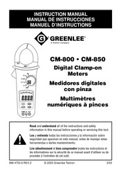 Textron GREENLEE CM-800 Manual De Instrucciones