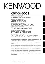 Kenwood KSC-310CCS Manual De Instrucciones