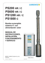 Lorentz PS200 C Manual De Instrucciones, Instalación, Funcionamiento Y Servicio