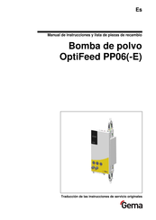 Gema OptiFeed PP06-E Manual De Instrucciones Y Lista De Piezas De Recambio