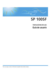 Ricoh SP 100SF Instrucciones De Uso