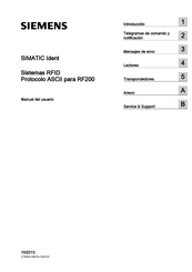 Siemens SIMATIC RF200 IO-Link Manual Del Usuario