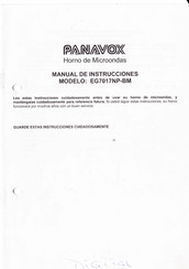 PANAVOX EG70017NP-BM Manual De Instrucciones