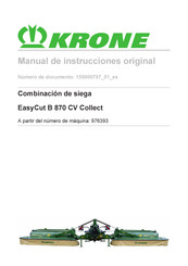 Krone EasyCut B 870 CV Collect Manual De Instrucciones Original