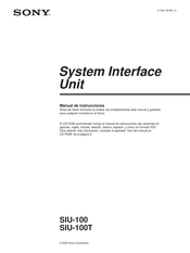 Sony SIU-100T Manual De Instrucciones