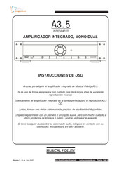 Musical Fidelity A3.5 Instrucciones De Uso