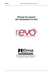 Cirrus Research Revo CV:31A Manual De Usuario