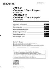 Sony CDX-M10 Manual De Instrucciones