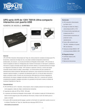 Tripp-Lite AVR700U Manual De Instrucciones