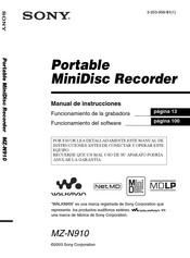 Sony WALKMAN MZ-N910 Manual De Instrucciones