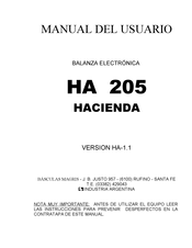 BASCULAS MAGRIS HA 205 Manual Del Usuario