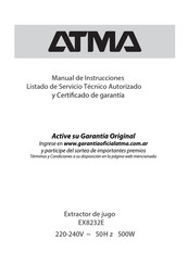 Atma EX8232E Manuales | ManualsLib