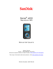 SanDisk Sansa e200 Manual Del Usuario