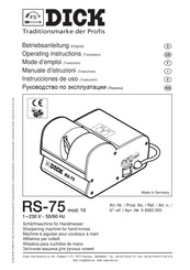 Dick RS-75 Instrucciones De Uso