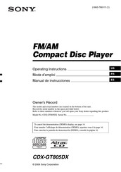 Sony CDX-GT805DX Manual De Instrucciones