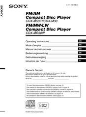 Sony CDX-M50IP Manual De Instrucciones