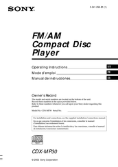 Sony CDX-MP30 Manual De Instrucciones