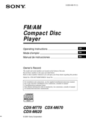 Sony CDX-M620 Manual De Instrucciones