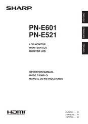 Sharp PN-E521 Manual De Instrucciones