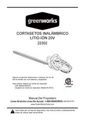 GreenWorks LITIO-IÓN 22302 Manual Del Propietário