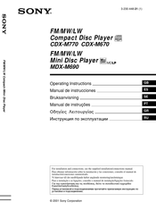 Sony CDX-M770 Manual De Instrucciones