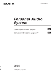 Sony ZS-D5 Manual De Instrucciones