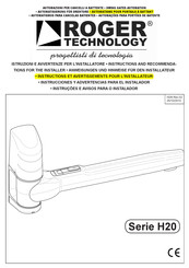 Roger Technology H20/550 Instrucciones Y Advertencias Para El Instalador