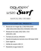 AquaPix W520 SURF Manual Del Usuario