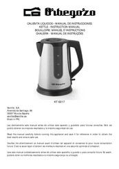 Orbegozo KT 6017 Manual De Instrucciones
