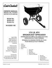 Cub Cadet 45-03293-100 Manual Del Usuario