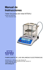 RADWAG WTB/AU Serie Manual De Instrucciones